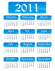 Calendar for Year 2011