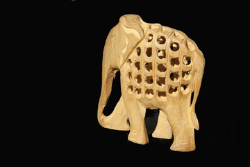 Elephant figure isolated on black background