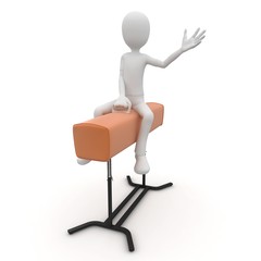 Fototapeta premium 3d man with pommel horse