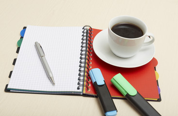 Worktable covered with documents