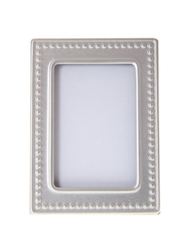silver picture frame with a decorative pattern