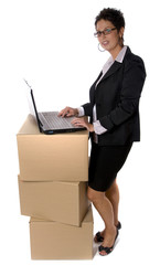 femme d'affaire et déménagement