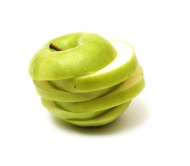 sliced apples isolated on white background