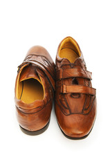 Male shoes isolated on the white background