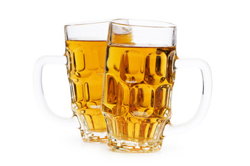 Beer glasses isolated on the white background