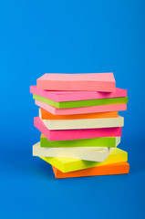 Colorful reminder notes on the color background