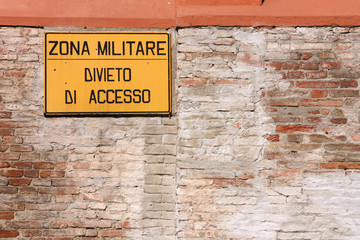 Military zone in Italy