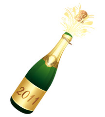 2011 Champagne bottle isolated