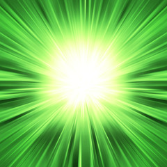 Green light burst - abstract background