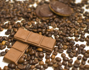Chocolate and coffee beans