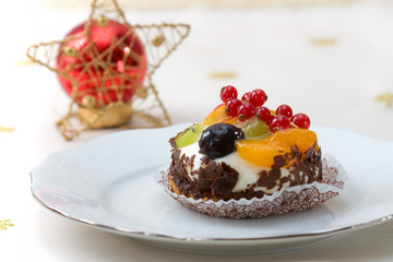 Weihnachtliches Obsttörtchen