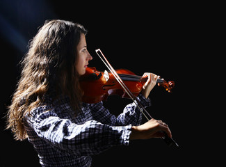 Beautiful violinist musician