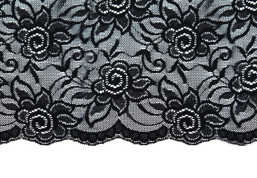 Black lace with pattern with form flower