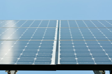 Obraz premium Sunlight Reflecting on Solar Panels