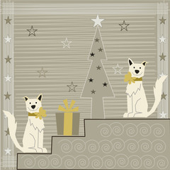 sfondo natalizio con due cani