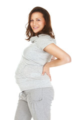 Pregnant woman practising aerobics