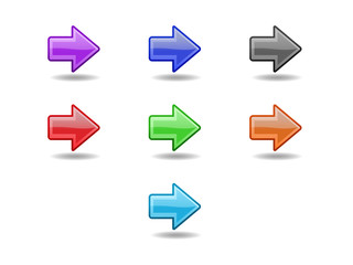Colored  straight arrows. Web icons set