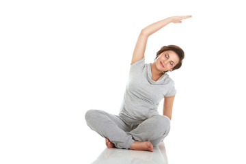 Pregnant woman practising aerobics