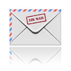 Closed envelope icon with reflection