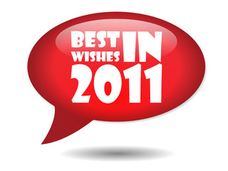 BEST WISHES IN 2011 Speech Bubble Icon (happy new year 2011 red)