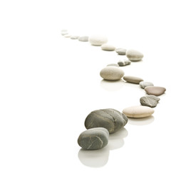 Stone path arranged to a zigzag.