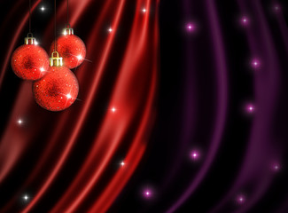 Christmas background - with red Christmas bulbs