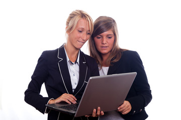 Two Young Businesswoman with Laptop