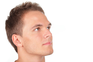 Obraz premium male portrait looking away deep in thought