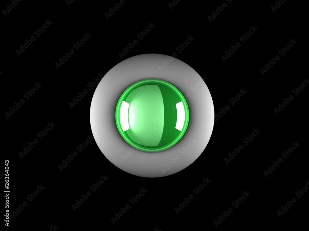 Poster realistic glossy button with reflection