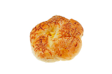 cheese bread on white background