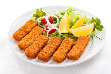 Fried fish fingers