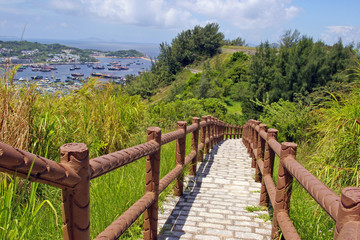 Path in a hiking trail of Hong Kong