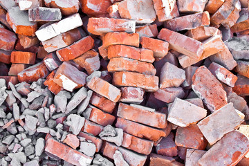 heap of red brick