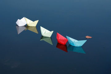 Paper Boats On Water