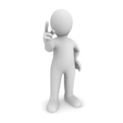 Warning! Danger! 3d person swears and shakes finger...