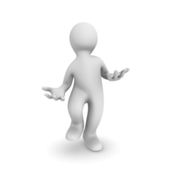 3d man juggles with some objects.