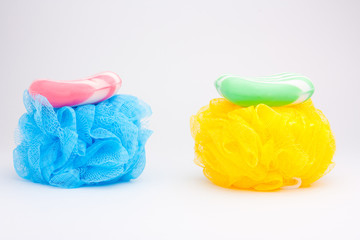 Two sponges and two soap..