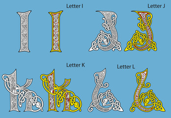 Ancient Celtic alphabet (26 letters) - 26273406