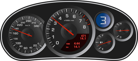 Vector realistic sport car's dashboard - 26273680