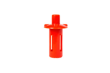 Red plastic pipe