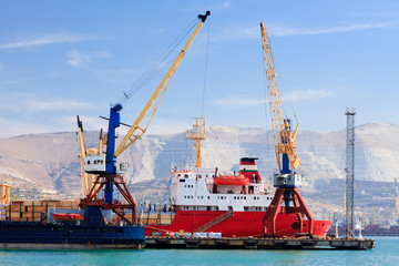 Ship in a port