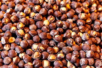 hazelnuts close-up full frame.