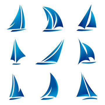 sailboat symbol set