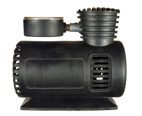 Car air compressor isolated on white