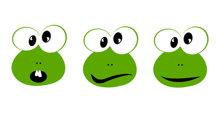 head of a little cute frogs vector illustration