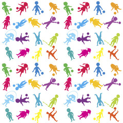 Fototapeta na wymiar Seamless with colored children playing, pattern