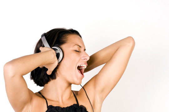 Woman listeing to music