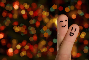Finger hug with Abstract Lights