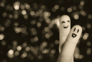 Finger hug with Abstract Lights