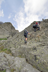 People in the mountains